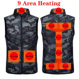 Heated Vest Men Women Usb Heated Jacket Heating Vest Thermal Clothing Hunting Vest Winter Heating Jacket 9 areas heating front and back