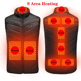Heated Vest Men Women Usb Heated Jacket Heating Vest Thermal Clothing Hunting Vest Winter Heating Jacket 9 areas heating
