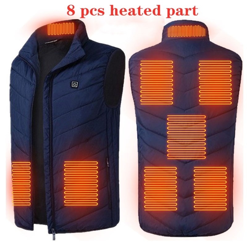 Heated Vest Men Women Usb Heated Jacket Heating Vest Thermal Clothing Hunting Vest Winter Heating Jacket 8 pcs heating areas