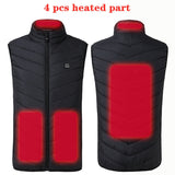 Heated Vest Men Women Usb Heated Jacket Heating Vest Thermal Clothing Hunting Vest Winter Heating Jacket 4 areas heating
