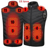 Heated Vest Men Women Usb Heated Jacket Heating Vest Thermal Clothing Hunting Vest Winter Heating Jacket 13 areas heating details