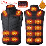 Heated Vest Men Women Usb Heated Jacket Heating Vest Thermal Clothing Hunting Vest Winter Heating Jacket 17 areas heating