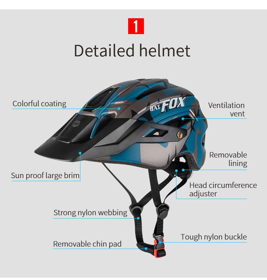 BATFOX bicycle Helmet cycling mtb Bike Helmet All-terrain XC AM Integral MTB  men's cycling helmet 2023 Casco Bicicleta