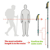 195g/pc Carbon Fiber Trekking Pole Nordic Walking Stick
